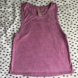 Ribbed Light Purple Workout Yoga Tank Top